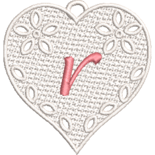 Lower Case Lace Heart R