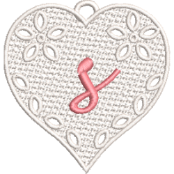 Lower Case Lace Heart S