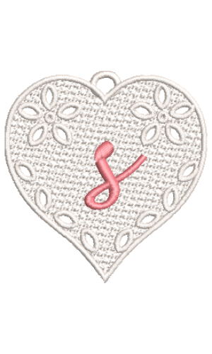 Lower Case Lace Heart S
