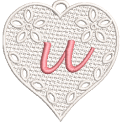 Lower Case Lace Heart U