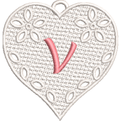 Lower Case Lace Heart V