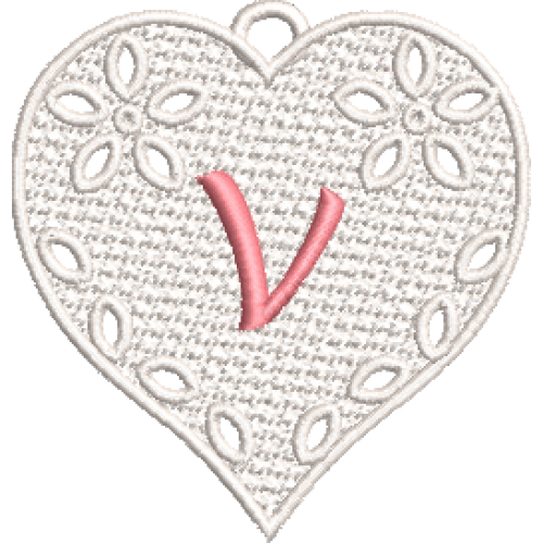 Lower Case Lace Heart V
