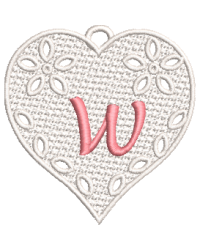 Lower Case Lace Heart W