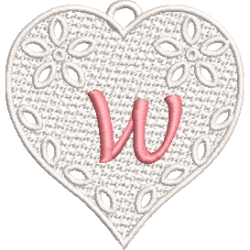 Lower Case Lace Heart W