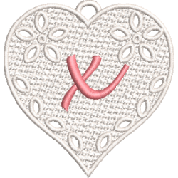 Lower Case Lace Heart X