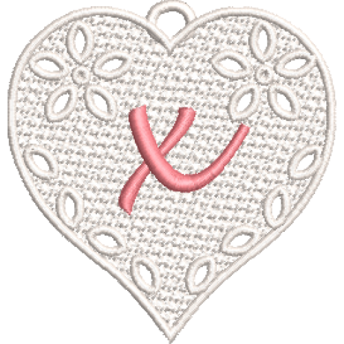 Lower Case Lace Heart X