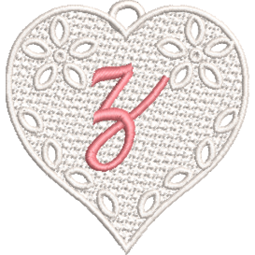 Lower Case Lace Heart Z