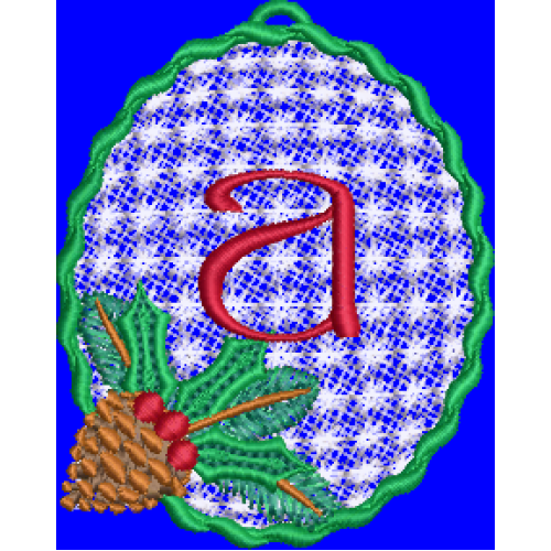 Pine Cone Christmas Lace Lower Case A