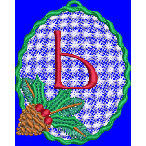 Pine Cone Christmas Lace Lower Case B