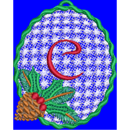 Pine Cone Christmas Lace Lower Case C