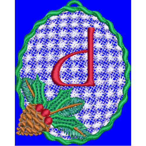 Pine Cone Christmas Lace Lower Case D