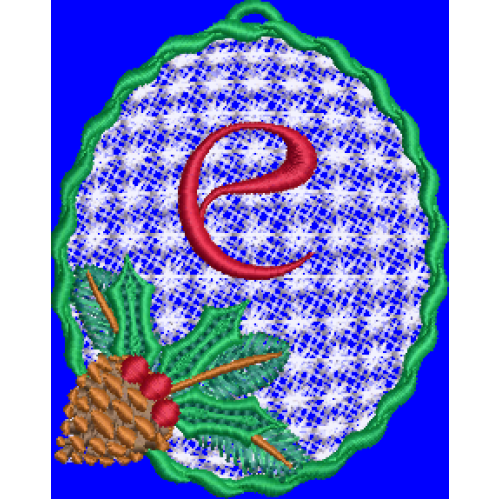 Pine Cone Christmas Lace Lower Case E