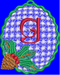 Pine Cone Christmas Lace Lower Case G