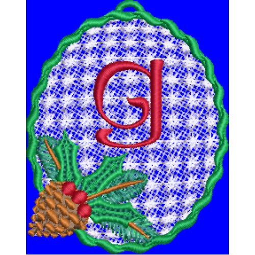 Pine Cone Christmas Lace Lower Case G