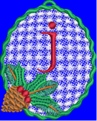 Pine Cone Christmas Lace Lower Case J