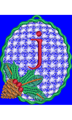 Pine Cone Christmas Lace Lower Case J