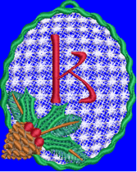Pine Cone Christmas Lace Lower Case K