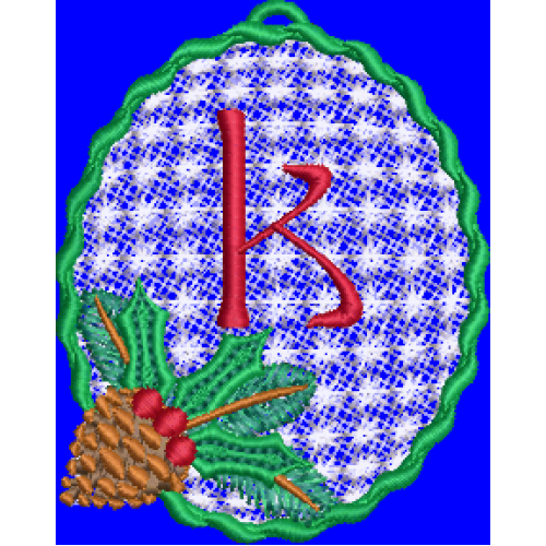 Pine Cone Christmas Lace Lower Case K