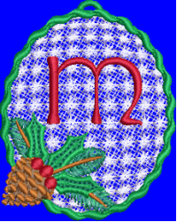 Pine Cone Christmas Lace Lower Case M