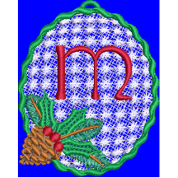 Pine Cone Christmas Lace Lower Case M