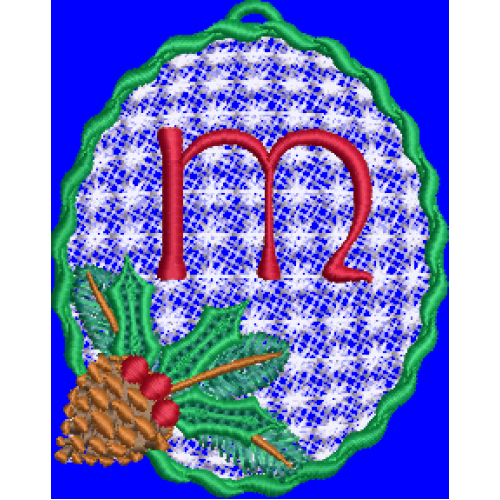 Pine Cone Christmas Lace Lower Case M