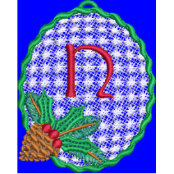Pine Cone Christmas Lace Lower Case N