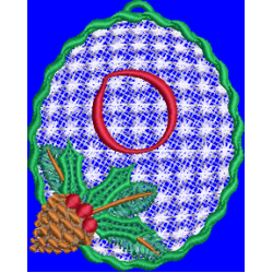 Pine Cone Christmas Lace Lower Case O