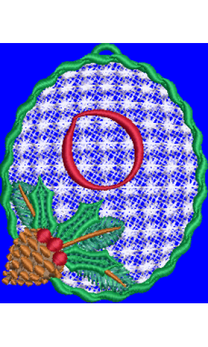 Pine Cone Christmas Lace Lower Case O