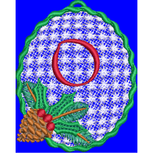 Pine Cone Christmas Lace Lower Case O
