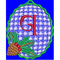 Pine Cone Christmas Lace Lower Case Q