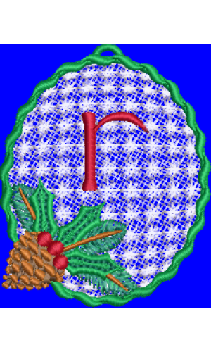 Pine Cone Christmas Lace Lower Case R