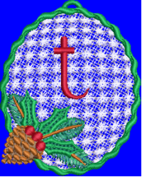 Pine Cone Christmas Lace Lower Case T