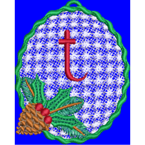 Pine Cone Christmas Lace Lower Case T Pine Cone Christmas Lace Lower Case T
