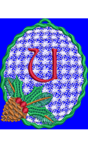 Pine Cone Christmas Lace Lower Case U