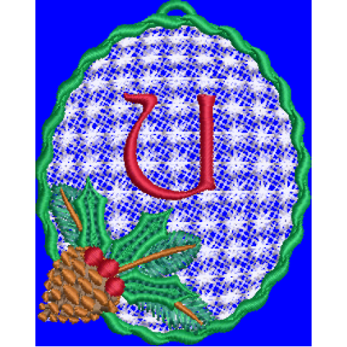 Pine Cone Christmas Lace Lower Case U
