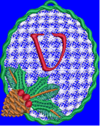 Pine Cone Christmas Lace Lower Case V