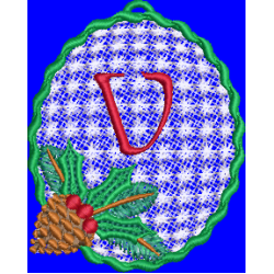 Pine Cone Christmas Lace Lower Case V