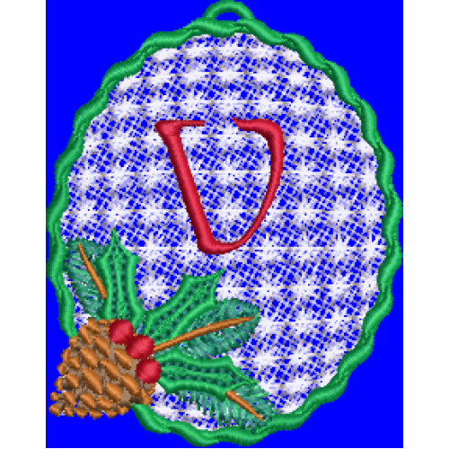 Pine Cone Christmas Lace Lower Case V
