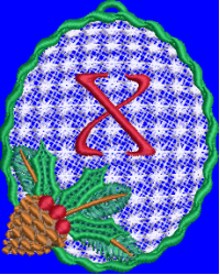 Pine Cone Christmas Lace Lower Case X