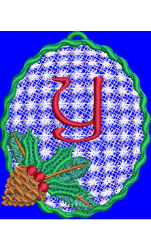 Pine Cone Christmas Lace Lower Case Y