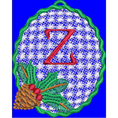 Pine Cone Christmas Lace Lower Case Z Pine Cone Christmas Lace Lower Case Z