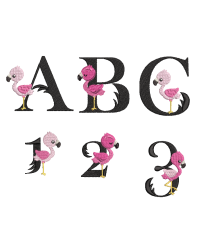 Pink Flamingo Alphabet Set