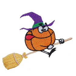 Pumpkin On Broomstick