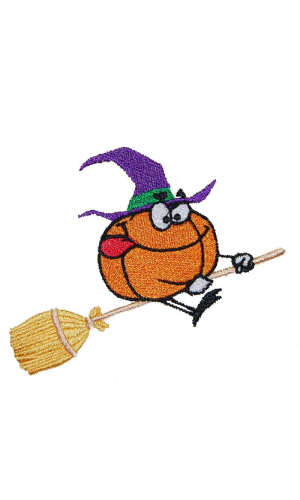 Pumpkin On Broomstick