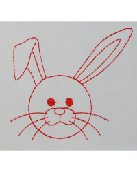 Redwork Bunny Head