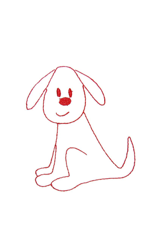 Redwork Dog 02