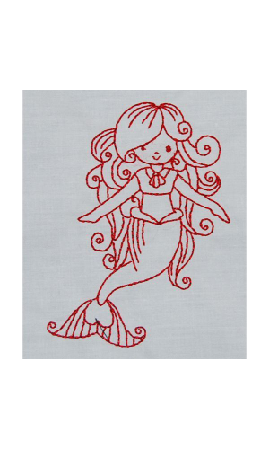 Redwork Mermaid 01