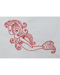 Redwork Mermaid 06