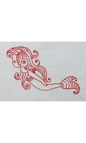 Redwork Mermaid 06
