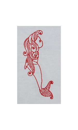 Redwork Mermaid 09